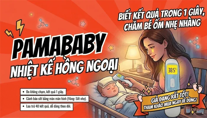 nhiệt kế hồng ngoại PamaBaby,nhiet ke hong ngoai